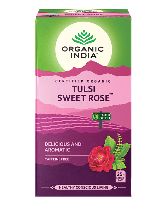 Tulsi Sweet Rose Tea Organic India - Leena Spices