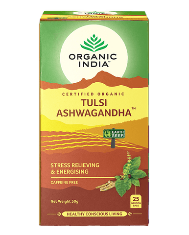Tulsi Ashwagandha Tea Organic India - Leena Spices