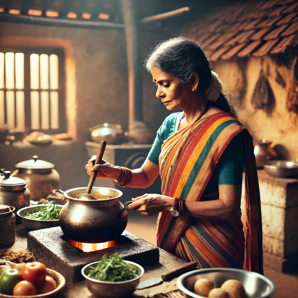 south-indian-lady-cooking-madras-curry-powder-leena-spices