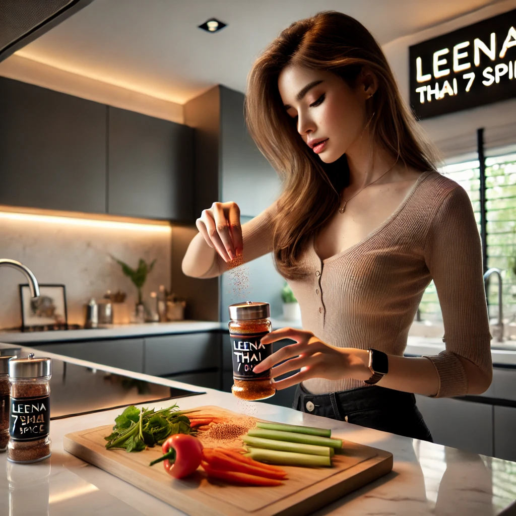 lady-cooking-thai-seven-spice-leena-spices