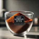Homemade Indonesian Bami Goreng spice blend powder in a glass jar