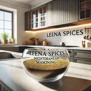 An overhead view of a vibrant homemade Mediterranean spice blend showing whole and ground ingredients including dried rosemary, oregano, cumin, and star anise arranged beautifully on a rustic kitchen surface.