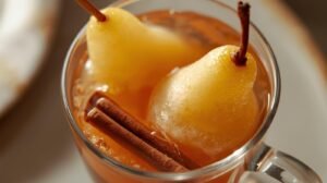 poached-pear-with-cinnamon-syrup-drizzle